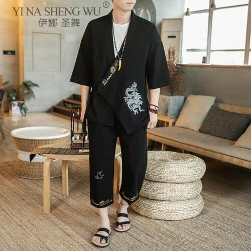 Kimono Cardigan Men Haori Kimonos Karate Samurai Costume Japanese Traditional Japanese Mens Clothing Male Yukata Asian Clothing