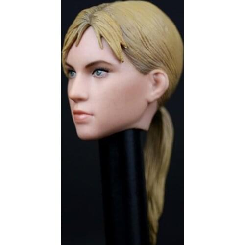 Collectible F004 In Stock 1/6 Female Figure Accessory jill valentine Head Sculpt Carved with Yellow Hair Model for 12'' HT Body