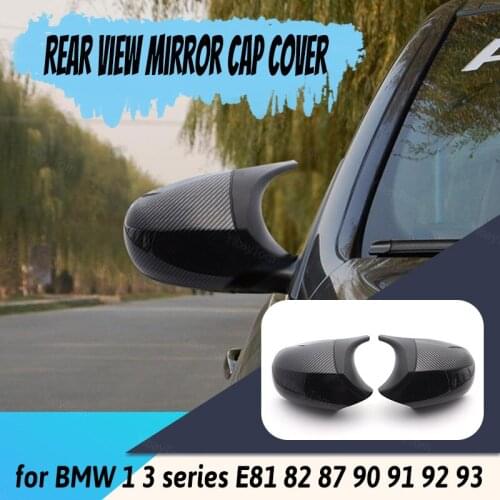 Carbon Look Rearview Mirror Caps M Style Horn Shape Side Mirror Cover for BMW 3 Series E90 E91 E92 E93 LCL Pacelifted 2009-13