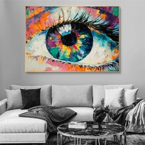 Colorful Eye Posters Oil Painting Printed On Canvas Wall Art Pictures For Living Room Abstract Home Decor Indoor Decorations