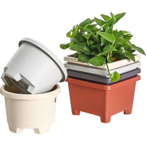 Creative Plastic Resin Flower Pot High-end Thickened Tripod-shaped Gardening Potted Green Plants Square Flowerpot For Home