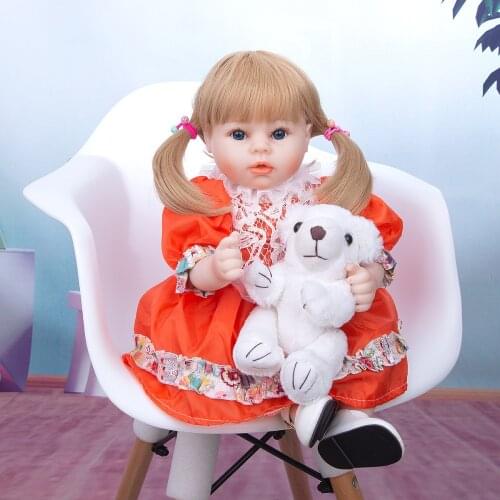 Bebes doll with 45cm cloth body rebirth doll simulation baby body soft pure handmade childrens festival gift photography props