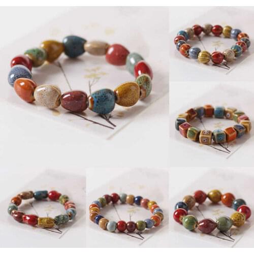 Beads Bracelet Charm Square Ceramic Hand Summer Round Women Jewelry Mens Chain