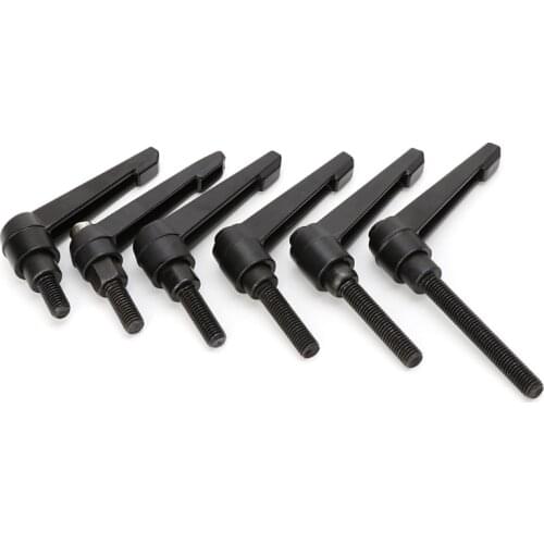 M8 16-60mm Alloy Clamping Lever Machinery Adjustable Handle Locking External Male Thread Knob Hex Screws