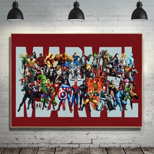 Marvel Poster Superhero Print Movie Canvas Painting Printmaking Mural Art Kids Bedroom Birthday Gift Home Decoration