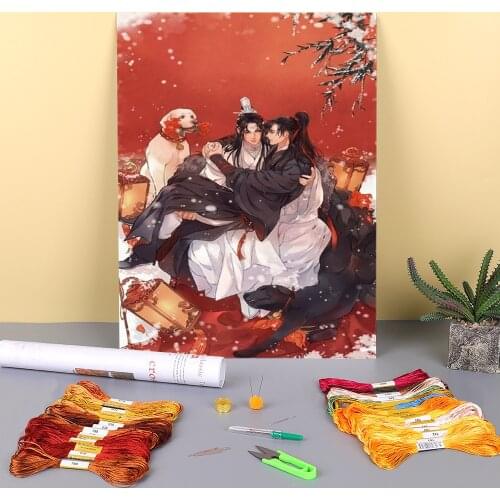 Mo Dao Zu Shi Pre-Printed 11CT Cross Stitch Patterns Embroidery DMC Threads Hobby Knitting Handicraft Handiwork Mulina Design
