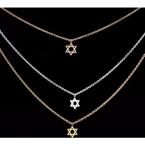 Fashion pretty Star Of David Pendant Choker Necklace for women Trendy best christmas gift for friend gold/silver plated