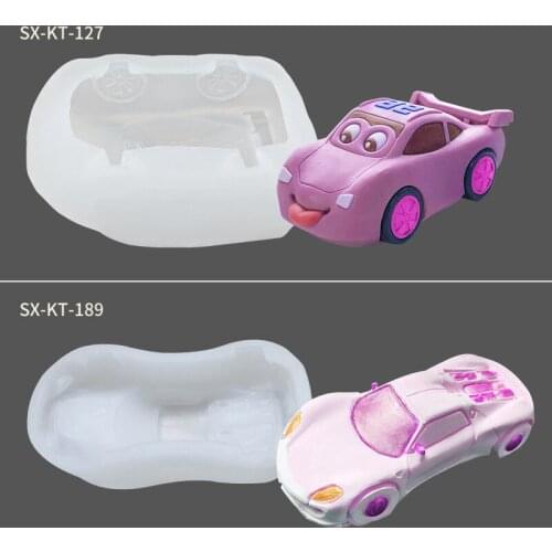 Cartoon Car Silicone Planter Molds Concrete Epoxy Resin Succulent Flower Pot Moulds Craft Decorations