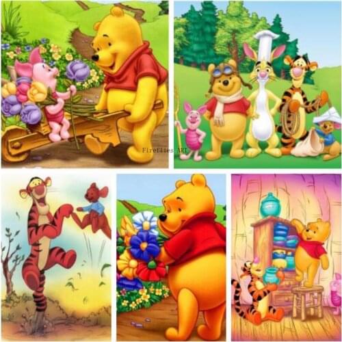 Disney Diamond Painting Cartoon Mosaic Winnie The Pooh Diamond Embroidery Cross Stitch Kits Painting Home Decor Kids Gift