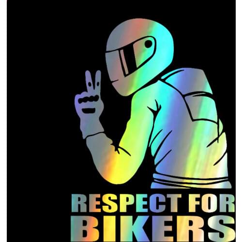 ChienHow 14x19CM Car Stickers Respect for Bikers Sticker on Auto Vinyl Funny 3D Stickers and Motorcycle Car Styling Decoration
