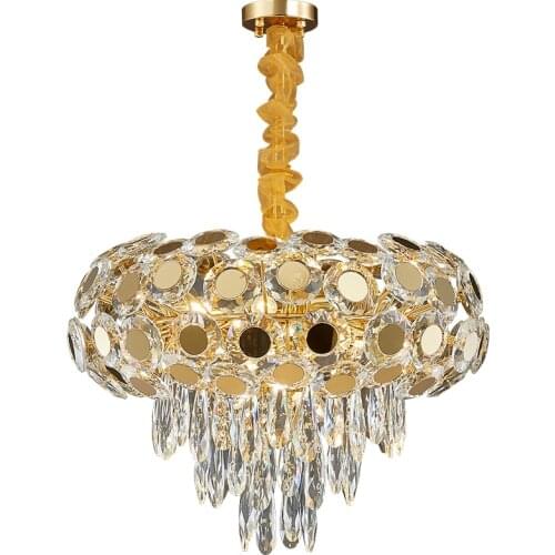 New Modern Crystal Chandelier For Living Room Luxury Design Chain Cristal Lamp Home Decoration Gold Led Indoor Lighting Fixture