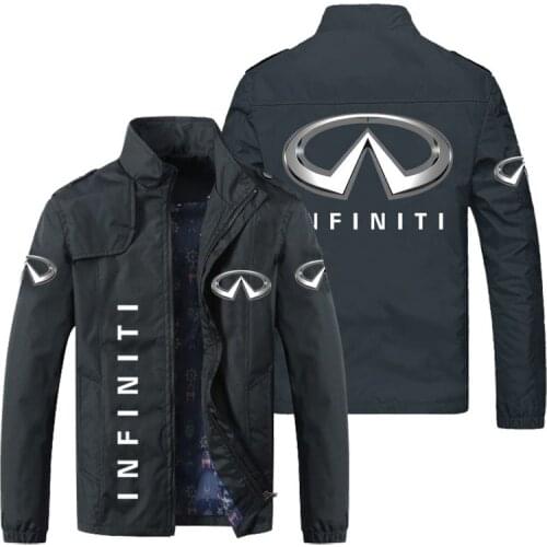New 2021 Spring Autumn Infiniti Car Logo Men Stand Collar Casual Sweatshirt Long Sleeve Zipper Cardigan Jacket 5 Colors