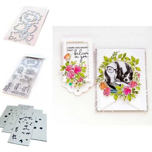New ENGLISH GARDEN Metal Cutting Dies and Silicone Stamps Stencil DIY Scrapbooking Paper Handmade Album Stamp Die Sheets