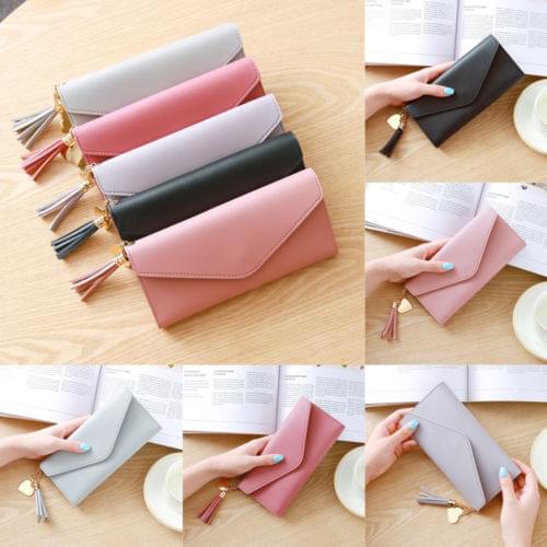 New Product Womens Wallet Storage Bag Lychee Pattern Long Womens Wallet With Hidden Buckle Foldable Bank Card Cash Storage Bag