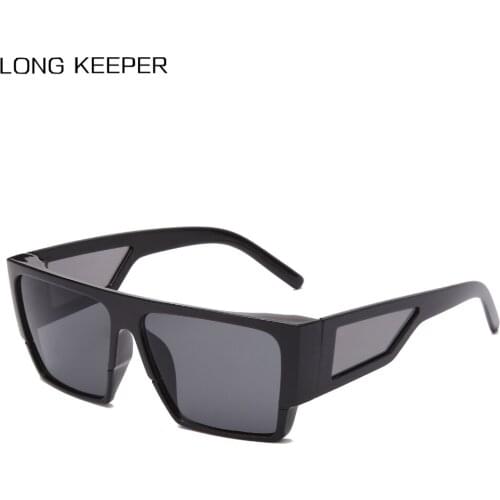 Women Flat Top Sunglasses Men Brand Square Balck Shades Big Frame Sun Glasses For Woman Vintage Lunette De Soleil Feminine UV400