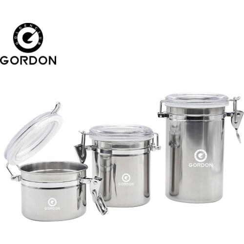 GORDON 3 Size Tobacco Storage Eco-friendly Foods Storage Jar Stainless Steel Moisture Tank MoistureProof Jar