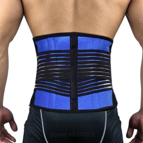 Back Lumbar Waist Support Brace Posture Belt Adjustable Magnetic Bar Therapy Protection Double Banded Lower Pain Fitness Sports