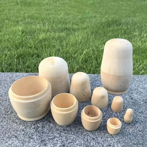 Russian Nesting Doll Blank Matryoshka Matreshka Wood Unpainted DIY Handicraft Children Toys
