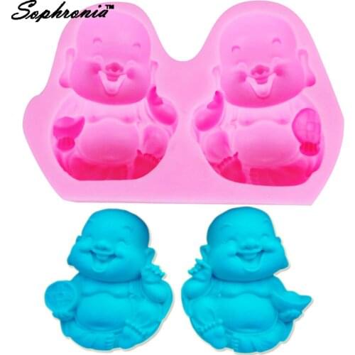 Sophronia S103 Face Buddha Silicone Mould Cake Mold Soap Gumpaste Candle Surgarcraft Resin ClayMold