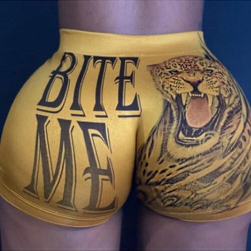 Lovely Womens Shorts Sportswear Letter&Camouflage Print Shorts Summer Casual High Waist Short Pants Sports Outdoor