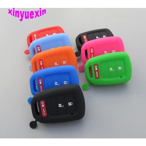 Xinyuexin Silicone Car Key Cover Case For Honda ACCORD CITY CIVIC CRV JAZZ HR-V HRV Vezel Remote Key Jacket With 2+1 3 Buttons