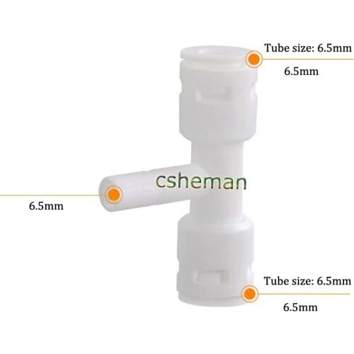 Reverse Osmosis Aquarium System Coupling T Shape Quick Fitting 1/4" OD Hose Equal Connection Pipe Quick Connector