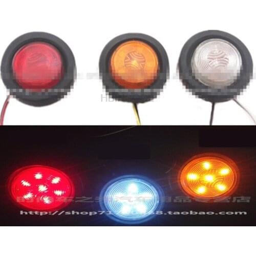 LED 2 inch round trailer rear light large truck rear light semi-trailer electronic rear light trailer wick tail light