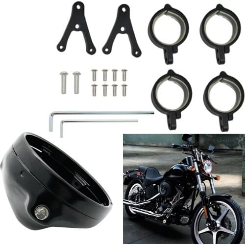 Universal Motorcycle 7 inch Headlight Housing Bracket Mounting Bracket Adjustable Bracket For Honda Side Bracket
