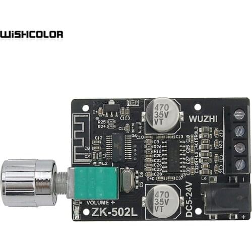 Wishcolor New Mini 50Wx2 HiFi Power Amplifier Bluetooth Stereo Amplifier Board without Shell Assembled ZK-502L