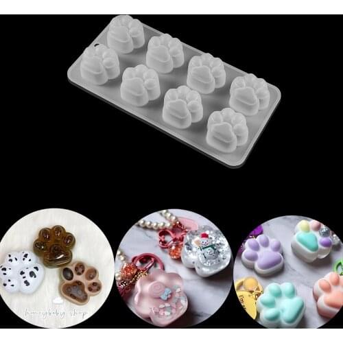 1Pcs Cat Paw Silicone Mold Dog Paw Mold Animal Clear Mold for UV Resin Cabochon DIY Resin Molds for Jewelry Making Findings Tool