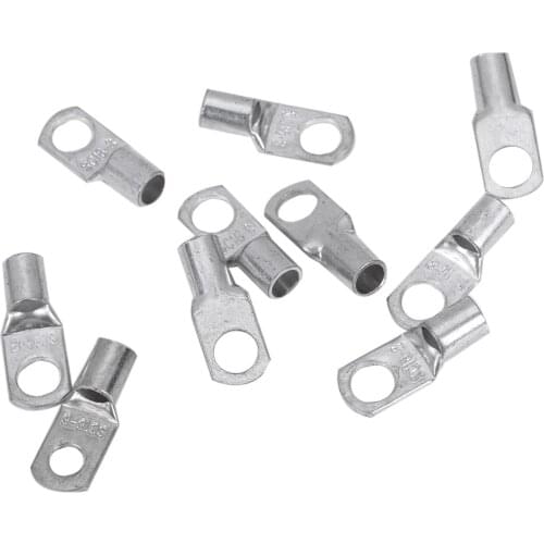 10 pcs Copper Tube 16Mm X 8Mm Lug Battery Starter Cable Welding Crimp Terminal Ring Dropshipping