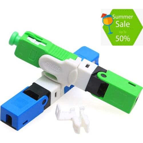 100/200/300PCS/Lot ESC250D SC APC Single-Mode Fiber Optic Quick Connector FTTH SM Optic Fast Connector