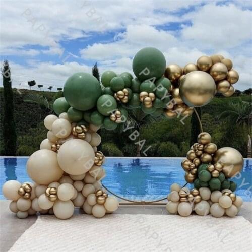 193Pc Avocado Green Apricot DIY Latex Balloons Chain Set Birthday Chrome Ballon Wedding Garland Arch Kit Baby Shower Party Decor