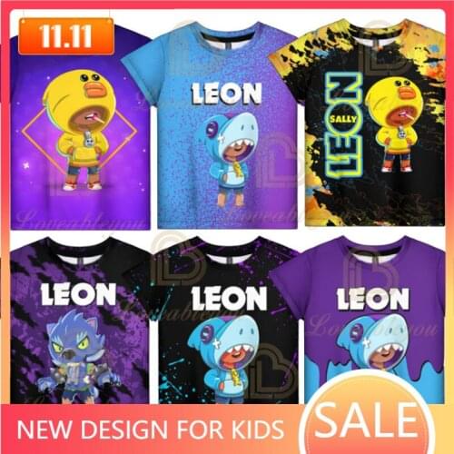 2021 Boys Girls Shoot Childrens Crow Shoot Game 3D Print T-shirt Womens Clothing Shirtss Star, Women Kids Leon Tops