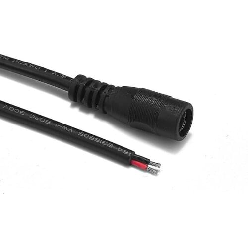 Jack Plug 5.5x2.1mm Female Power Extension Cable 22AWG DC Connector Power Supply Cable For 5050 3528 Led Strip LED Bulb Lamps