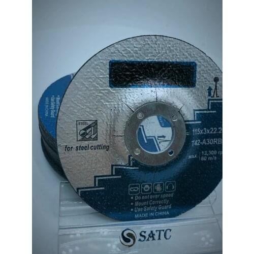 SATC Abrasive Cut Off Wheel Cutting Disk for Aluminum Metal Stainless Steel 4.5 Inch Cutting Disc 80 M/S Alunimium Oxide SA21422