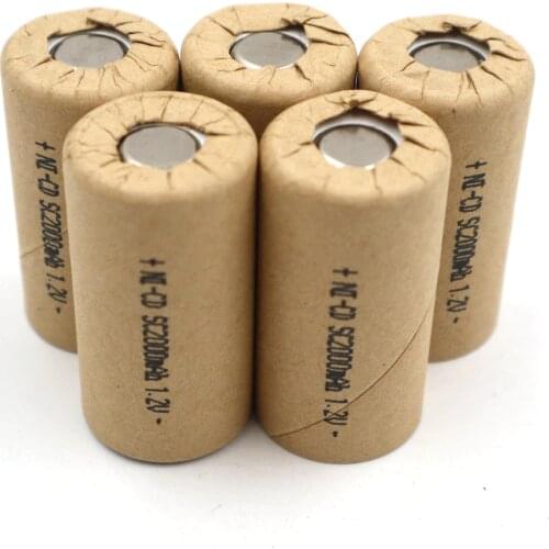 Ni-CD 1.2V SC2000mAh Ni CD 10pcs high power tool battery cell discharge rate 10C rechargeable batteries cells 2.0Ah