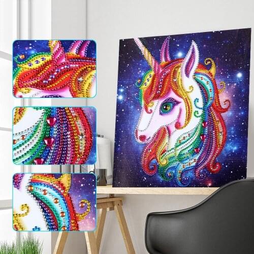 New 5D DIY Diamond for Kids Diamond Painting Kits for Children Unicorn Piant with Diamonds for Kids Bedroom 30X30CM
