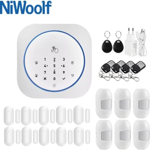 2021 Wireless GSM Home Burglar Security Alarm System 433MHz Detector Door open sensor IOS Android APP Control Touch Keyboard