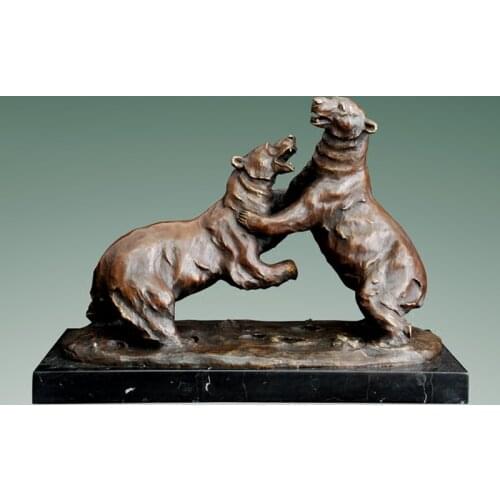 Large Bronze Bears Statue Sculpture Wildlife Classy & Detailsed Animal Art Gorgeous Decoration Gifts