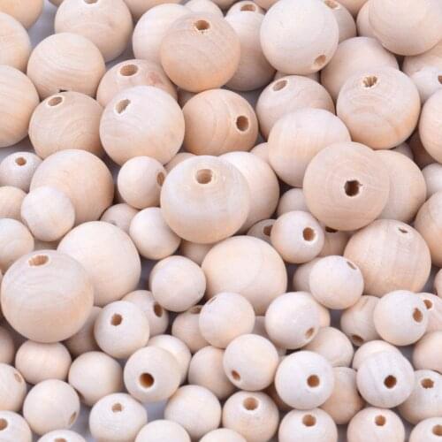150pcs Natural Color Round Ball Wood Spacer Beads Jewelry Findings Charms(100pcs 12mm Beads + 50pcs 20mm Beads)