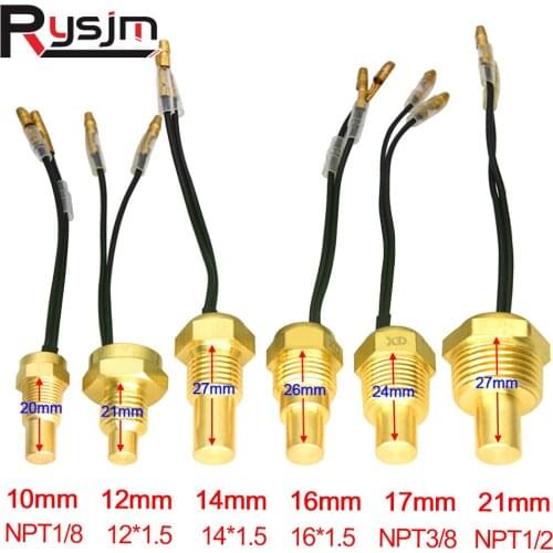 12V 24V Car Truck Digital Water Temperature Sensor NPT1/8 50K Head Plug 10mm 12mm 14mm 16mm 17mm 18mm 21mm Water Temp Sender