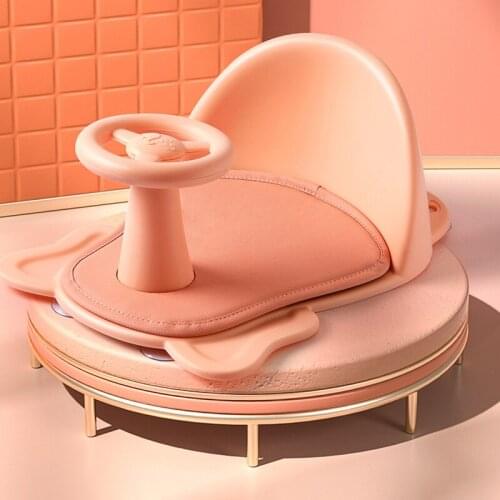Baby Bath Seat Can Sit, Lie Down, Newborn Non-slip Round Bathtub Seat With Non-Slip Soft Mat Universal Safety Support Bath Chair