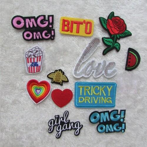 Difaifferent style delicacy patch hot melt adhesive applique embroidery patch DIY clothing accessory patches stripes C773-C792