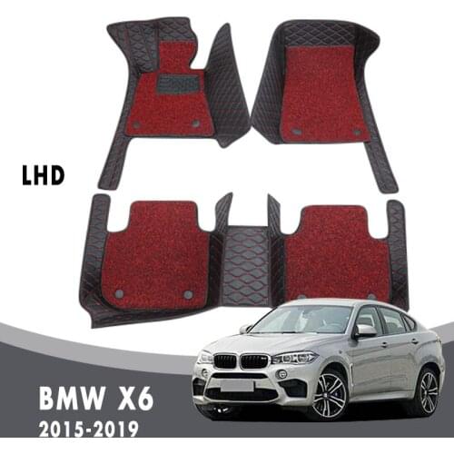 Double Layer Wire Loop Car Floor Mats Carpets For BMW X6 2019 2018 2017 2016 2015 Interior Accessories Parts Protector Covers