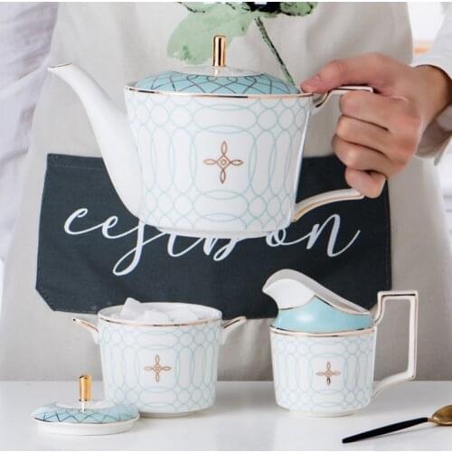European Home Coffee Drink Set Restaurant Ceramic Afternoon Tea Milk Tea Teapot Cup Saucer Sugar Milk Pot Tea Mug Coffee Mugs