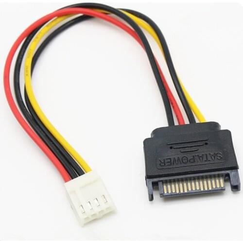 ITX FDD Floppy 4Pin Female 2.54mm to 15Pin SATA Male Adapter Converter motherboard power supply Leads Cable Cord 18AWG Wire 20CM