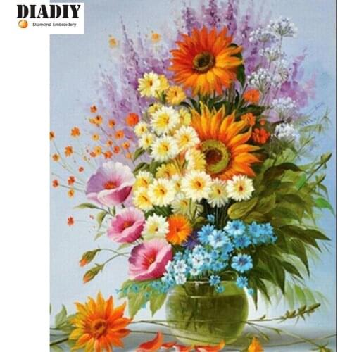 Full Square &round Diamond 5D DIY Diamond Painting sunflower 3D Embroidery Cross Stitch Mosaic Home Decor