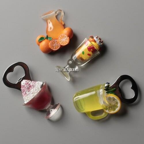 Creative Stereo Beer Opener Fridge Magnet Magnetic Sticker Magnetic Stereo Simulation Cocktail Bottle Opener Bottle Opener