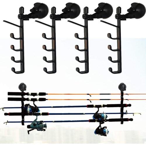 Strong Suction Cups Fishing Rod Rack / Holder ~ ADJUSTABLE QUICK TO INSTALL（No Drilling Holes.） - Hold 10 Fishing Rod. for Car